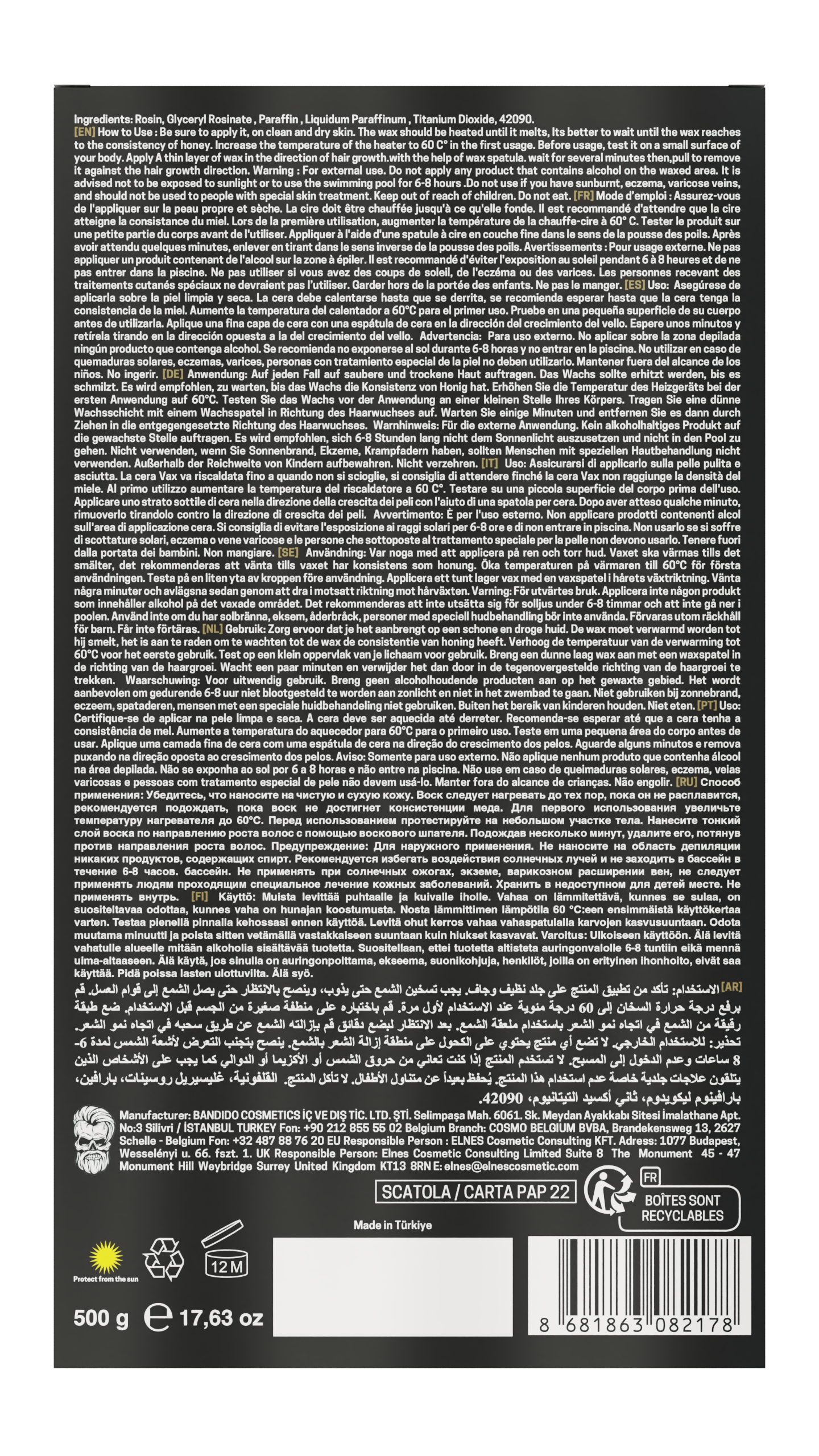 REMOVAL WAX AZULEN 500ML