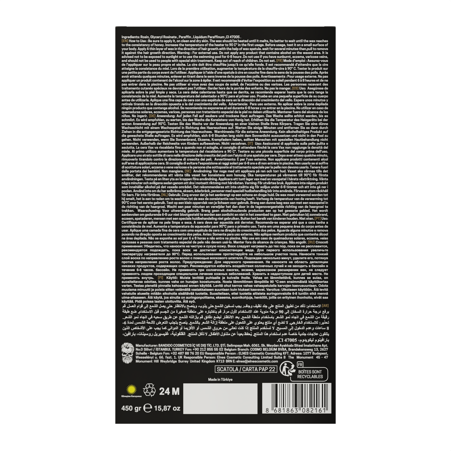 REMOVAL WAX NATURAL 500ML